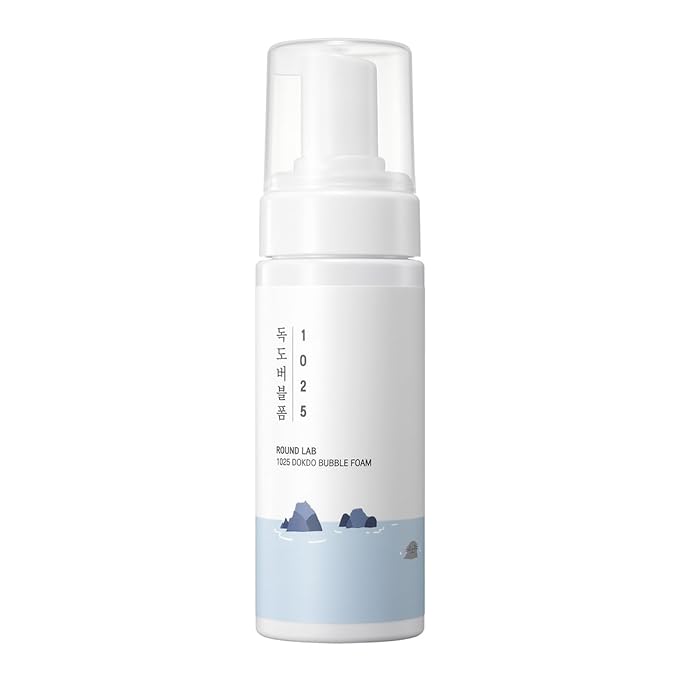 ROUND LAB 1025 Dokdo Bubble Foam Cleanser, Gentle Foaming Face Wash for Sensitive Skin, Low pH 5.5, Hydrating Korean Skincare, Panthenol & Deep Sea Water, Hypoallergenic, Fragrance-Free (5.07 Fl Oz)