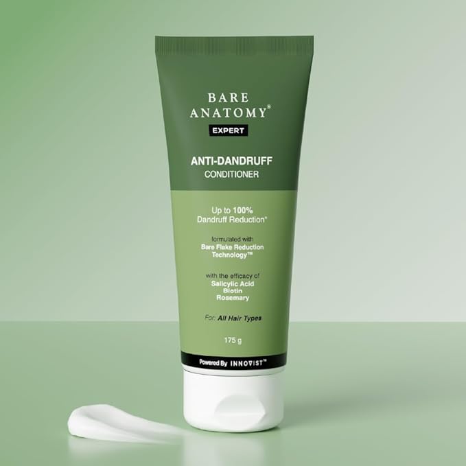 Bare Anatomy Anti-Dandruff Hair Conditioner with Biotin, Salicylic Acid & Rosemary | Removes Flaky Buildup | Moisturizes & Strengthens Hair | Reduces Frizz & Breakage | For All Hair Types | 175gm