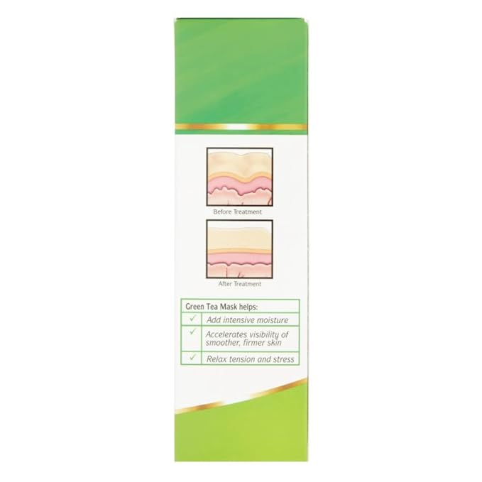 Sudden Change Green Tea Facial Mask – Diminish Wrinkles, Puffiness & More - Improve Texture, Purify Pores & Remove Excess Oil – Made with Antioxidants - Cooling Sensation for Relaxation (3.4 oz)