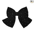 Large velvet three-dimensional rhinestone bow sparkling high-end spring clip hair accessory, worn for Christmas, parties, daily life #black