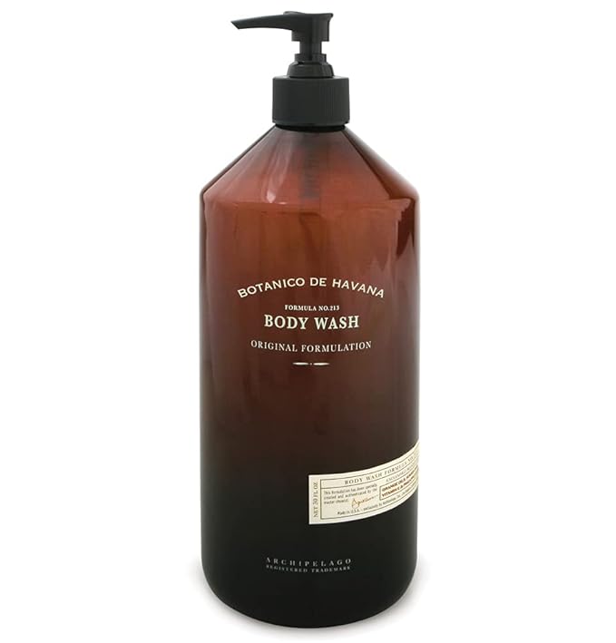 Archipelago Botanicals Botanico de Havana Body Wash, Moisturizing Body Wash for Dry and Sensitive Skin, Gentle Daily Cleanser, Free from Parabens, Phthalates and GMOs (30.2 oz)
