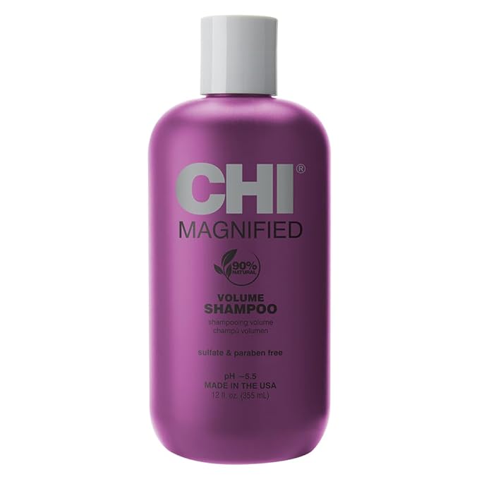 CHI Magnified Volume Shampoo, Boosts Volume & Body & Builds Strength & Shine, Great For Fine Hair, Sulfate, Paraben, & Cruelty-Free, 12 Oz