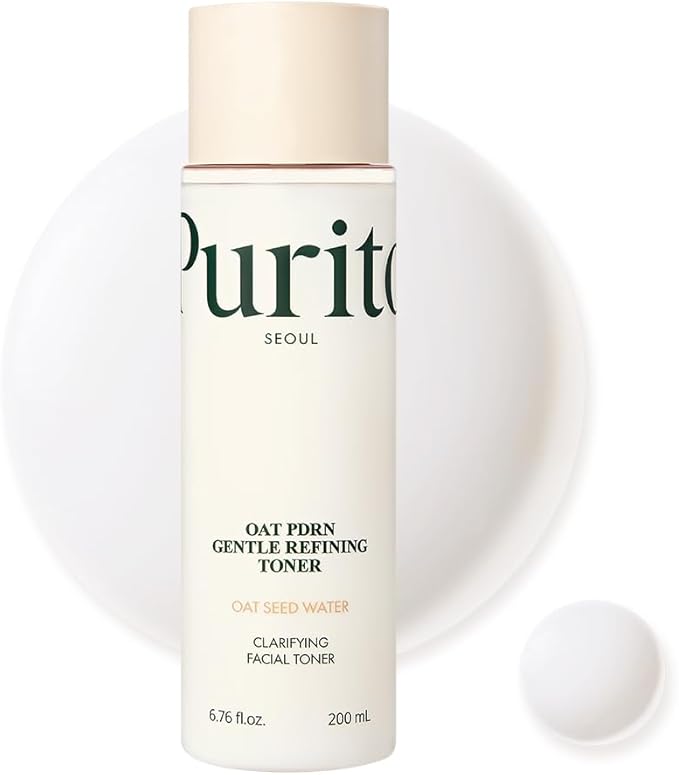 PURITO Oat PDRN Gentle Refining Toner 200 mL 6.76 fl.oz, Korean Oat Exfoliating Toner 99% Pure Oat PDRN, Hydrating & Clarifying Formula for Acne-Prone Skin, Vegan, Non-Comedogenic, Gentle Daily Use