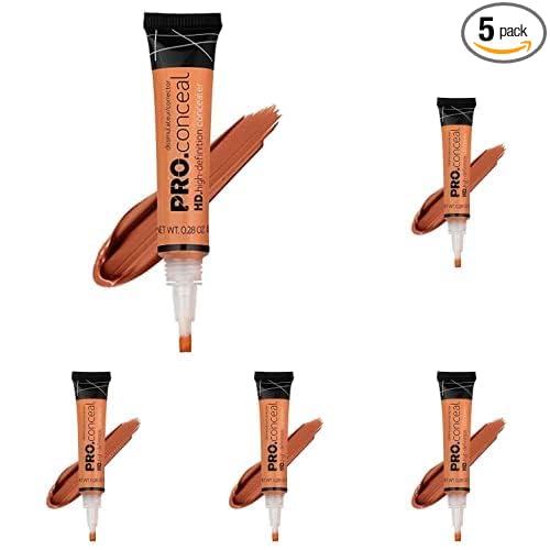 L.A. Girl Pro Conceal HD Concealer, Chestnut, 0.28 Ounce (Pack of 5)