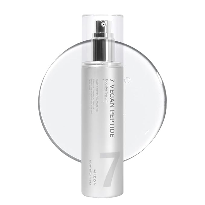 MIZON 7 Vegan Peptide Booster Serum | Korean Peptide Serum for Wrinkles, Pores & Hydration | Hyaluronic Acid Face Serum, Gentle Anti Aging for Sensitive Skin | 5.07 fl oz