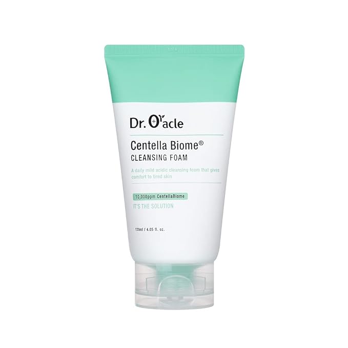 Dr.Oracle Centella Biome Cleansing Foam - Daily Facial Cleanser, Foaming Face wash for Sensitive, Acne-prone, Irritated Skin, 4.06 fl. oz/120ml, Dermatologist Tested, Korean Skincare