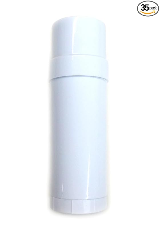 Empty Deodorant Twist-up Containers (Natural, White, Black) - for lotion bar, heel balm etc. (1 oz.) - Travel Size Empty Deodorant Tubes 30g Small Size (35, White)