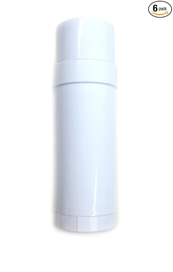 Empty Deodorant Twist-up Containers (Natural, White, Black) - for lotion bar, heel balm etc. (1 oz.) - Travel Size Empty Deodorant Tubes 30g Small Size (6, White)