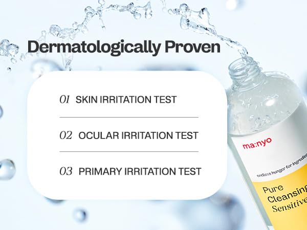 MANYO Pure Cleansing Water, Triple Micellar Technology for Sensitive Skin, Makeup Remover & Hydrating Cleanser, Korean Skincare 16.9 fl oz (500ml)