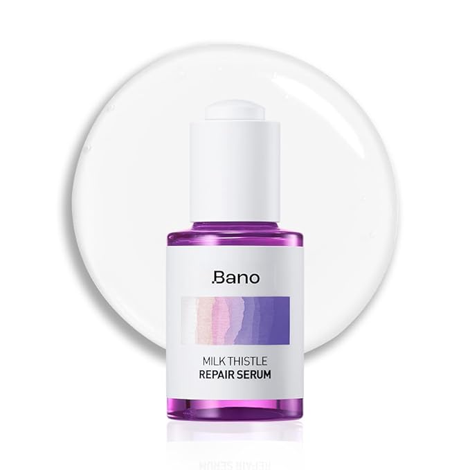 Bano Milk Thistle Repair Serum for Sensitive & Redness-Prone Skin - Calming & Barrier Repair | Hydrating, Fast-Absorbing | Korean Skincare, Fragrance Free | 1.01 fl oz