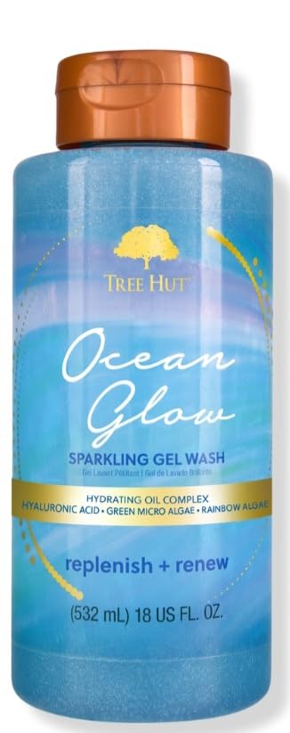Tree Hut Ocean Glow Hydrating Foaming Gel Body Wash, 18 fl oz Ocean Glow Hydrating Fragrance Mist, 5.2 fl oz