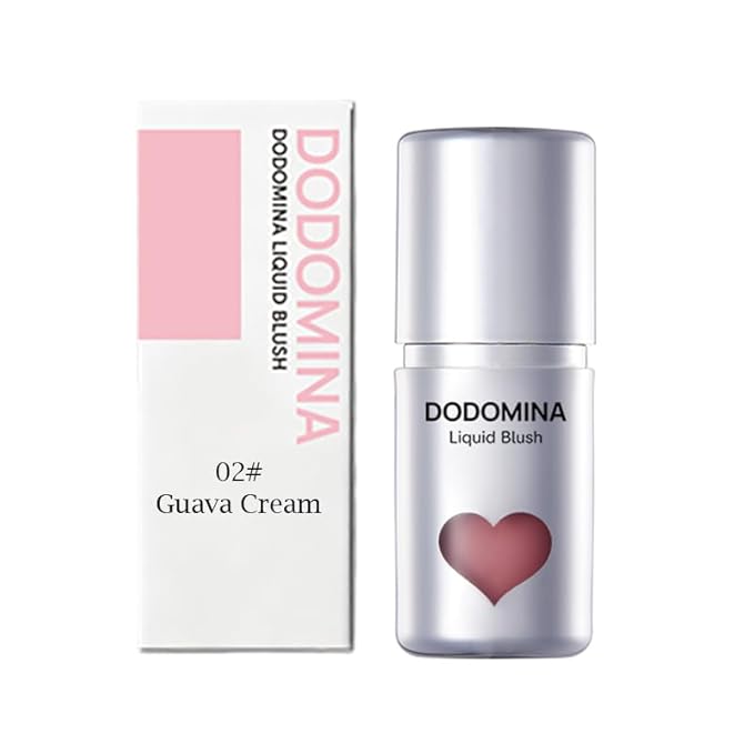DODOMINA Natural Finish Liquid Blush, Long-Lasting Liquid Cheek Tint, Dewy Finish, Sweatproof, Multipurpose Makeup for All Skin Types (7g/0.25fl oz) (Guava Cream)
