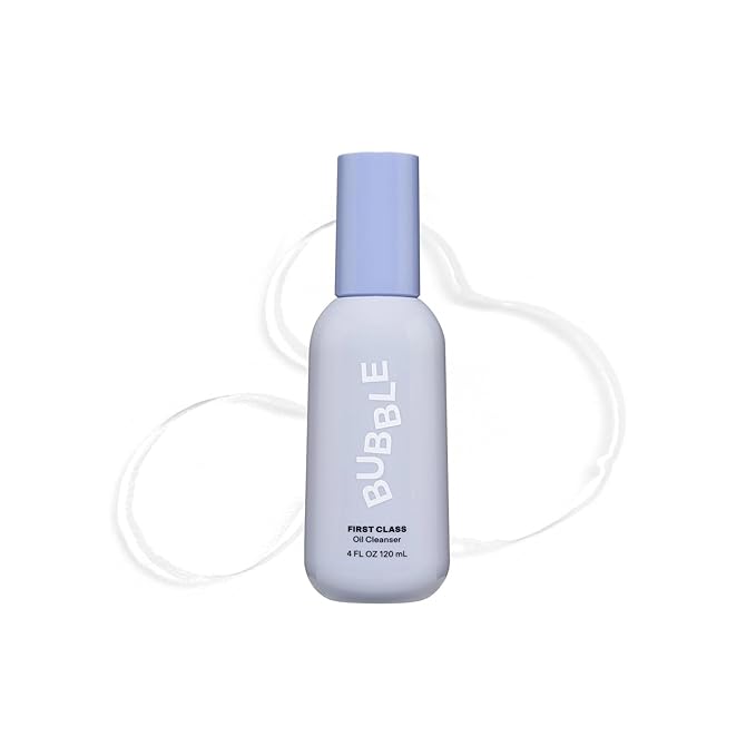 Bubble Skincare First Class Face Oil Cleanser - Facial Cleansing Oil + Makeup Remover Enriched with Rosehip Seed Oil + Sunflower Seed Oil to Nourish + Soothe Skin (4 fl oz)