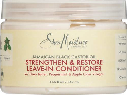 Shea Moisture Jamaican Black Castor Oil Leave In Conditioner 100% Pure Jamaican Black Castor Oil For Damaged Hair to Soften and Detangle Hair 11.5 oz (Pack of 12)