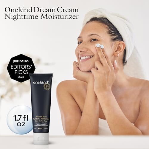 Onekind Night Moisturizer for Face, Hydrating Dream Cream for Wrinkles, Night Cream for Women Anti Aging with Squalane, Rosehip & Shea Butter for Dry & Sensitive Skin – 1.7 oz (2 pack)