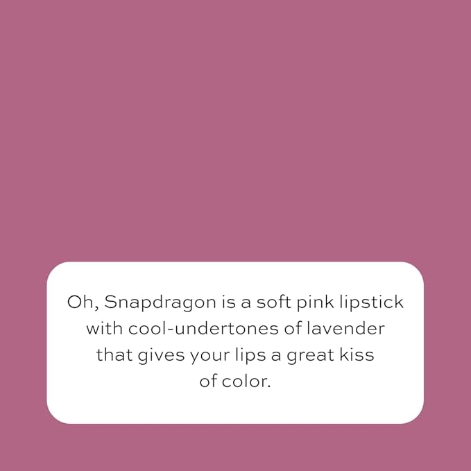 Red Apple Full Body Lipstick for Women - Vegan Gluten Free Organic Lipstick - Creamy Lip Color, Nourishing Lip Makeup w Vitamin E - COOL ORCHID PURPLE SHADE - OH SNAPDRAGON