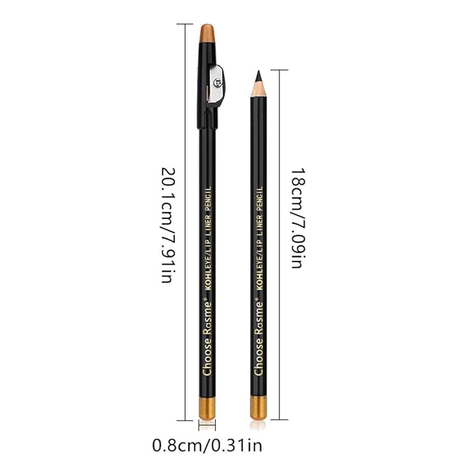 FeiCuiYun 5Pcs Wooden Hard-Core Eyebrow Pencils for Women, Dark Brown Eyebrow and Eyeliner Pencil, Long Lasting Waterproof and Sweat-Proof, Beginner Makeup Brow Pencil, Create a Natural Eye Brow