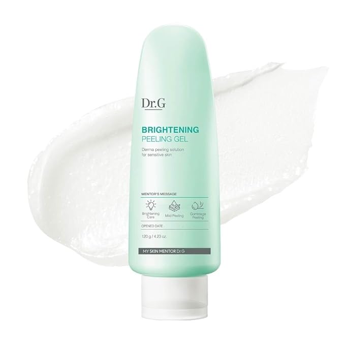 Dr. G Brightening Peeling Gel - Korean Skincare for Glowy Skin - Aqua Gommage Facial Exfoliator - Hyaluronic Acid, Ceramides, Vitamin C - Smooth Skin Texture, Low Irritation - Bulk Items - 4.23 fl oz