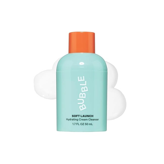 Bubble Skincare Soft Launch Cream Cleanser - Hydrating Facial Cleanser for Dry Skin - Foaming Face Wash Enriched with Avocado Oil to Soothe + Nourish Without Stripping Essential Moisture (50ml)