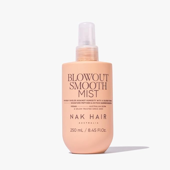 NAK Signature Blowout Mist Heat Protectant Spray 250ml - Anti-Frizz & Humidity Control for All Hair Types with Peptide Complex & Natural Oils