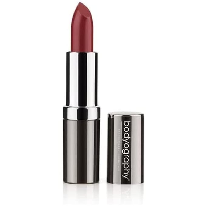 Bodyography Moisturizing Lipstick Long-Wearing and Hydrating With Aloe Vera Extract (Jo, Bright Orange Coral Satin Matte)