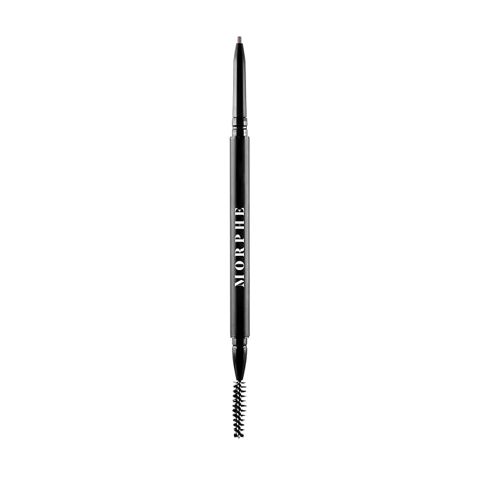 Morphe Micro Dual Eyebrow Pencil - Dual-Ended Brow Pencil Featuring a Retractable, Ultra-Precise, Pointed Tip - Richly Pigmented, Smooth-Gliding, Long-Lasting Wax Formula - Cold Brew (0.003 oz)