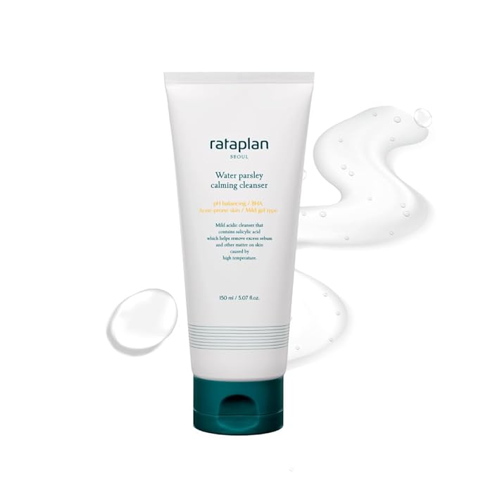 RATAPLAN Water Parsley Calming Cleanser, Acid-Balanced, BHA Salicylic Acid, Remove Sebum Harmful Bateria 5.07 fl.oz 150ml
