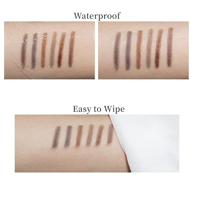 Eyebrow Pencil,2Pcs Professional Micro Brow Pencil with Spoolie Brush,Longwearing Waterproof Eyebrow Pencil,5 Colors to Choose. (#3 Brown)