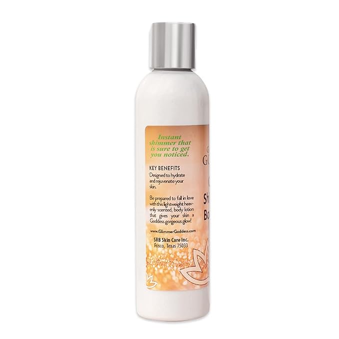 GLIMMER GODDESS Organic Body Lotion - Medium Level 2 Diamond Shimmer, 8 oz