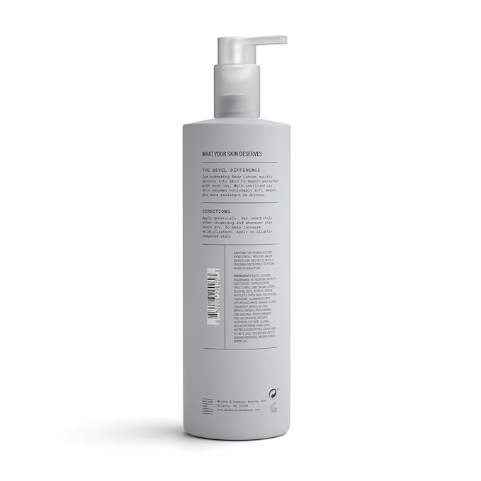 Bevel All Day Body Lotion for Men with Shea Butter and Argan Oil, Lightweight Formula Softens and Smoothes Skin, 16 Oz (Packaging May Vary)