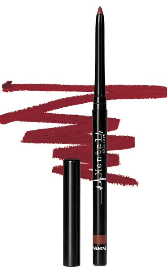 Maroon Lip Liner – Creamy, High-Pigment Matte Color, Retractable - Long-Lasting & Non-Drying Makeup Lip Liner with Smooth Application for Defined Lips - No Feathering or Fading (Rebel)