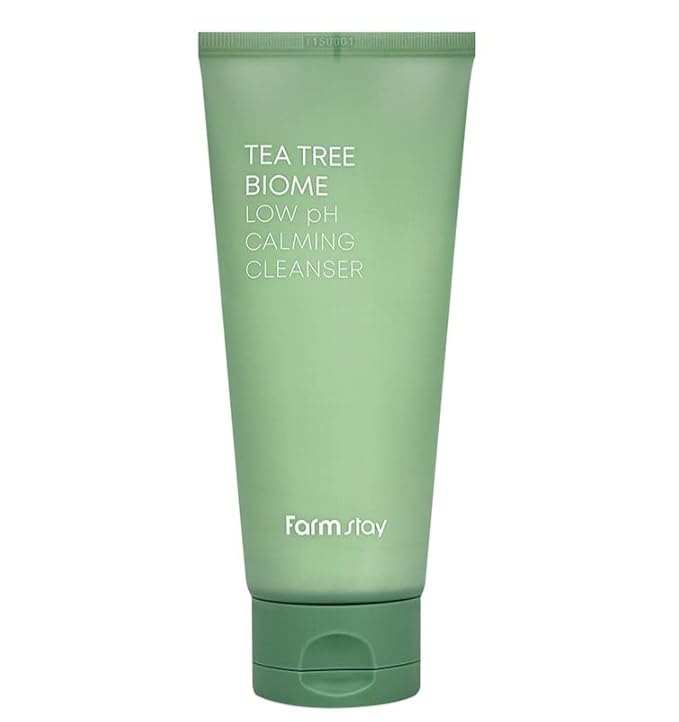 FARMSTAY Tea Tree Biome Low pH Calming Cleanser - Daily Facial Cleanser for Sensitive Skin, Korean Skin Care, Hydrating and Soothing Face skin, Acne Free Cleansing Foam, Gentle Facial Cleanser, for