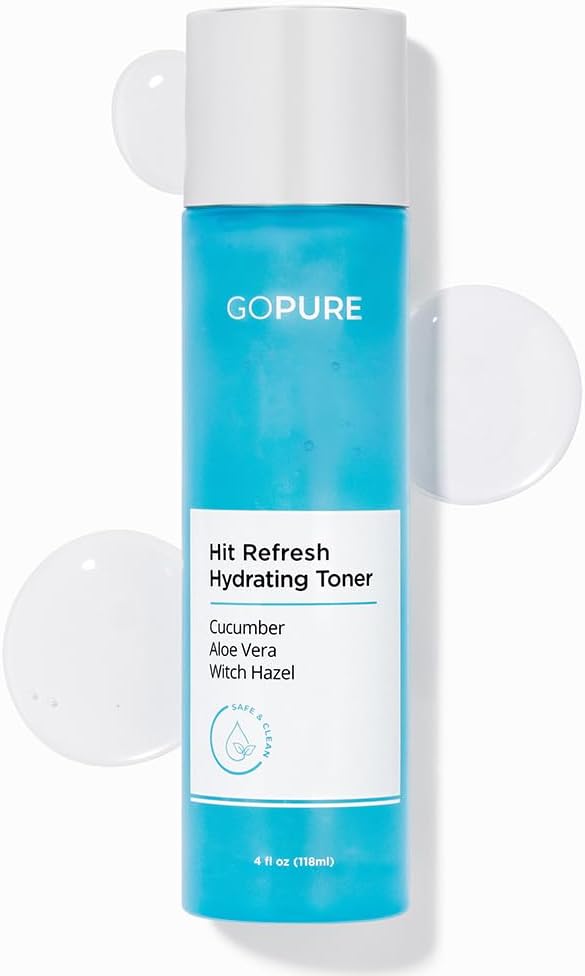 goPure Hit Refresh Hydrating Toner – Routine Prep Step, Visibly hydrates, Supports a Balanced pH, visibly clarifies pores, removes Excess Oil & impurities, Great for All Skin Types