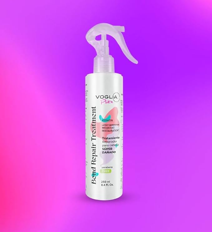 Voglia Plex Bond Repair Treatment Keratin Molecule Restoration Paraben Free 8.1 Fl. Oz. Hair Care Solution for Damaged Hair with Glycerin | hair treatment, voglia hair care, hair salon