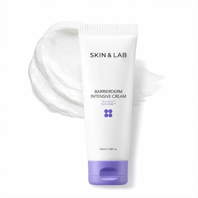 [SKIN&LAB] Barrierderm Intensive Cream 100ml, Skin Barrier Korean Face Cream Moisturizer, Panthenol, light texture, face and body cream, Gentle for All Ages (3.38 fl oz.) | Korean Skin Care