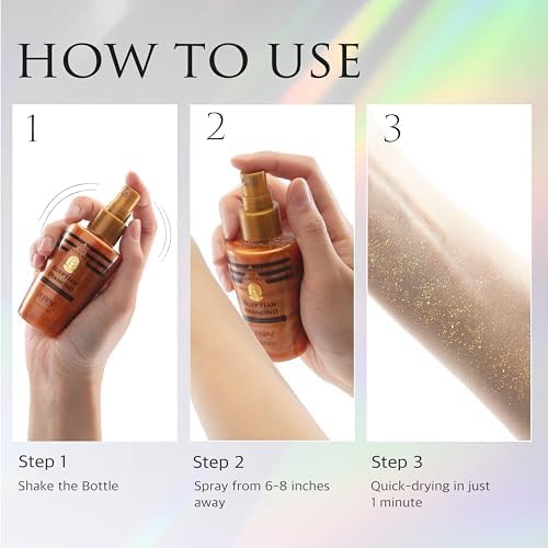 Egyptian Diamond Hair, Face & Body Glitter Mist - Platinum 2.37oz | Quick-Drying, Long-Lasting Shiny Spray for Clothes, Rave, Festival, Travel Essentials | TikTok Trend Items