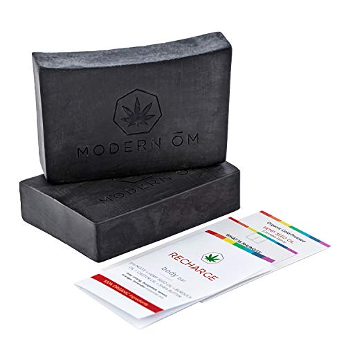 Modern ŌM Shungite Recharge Bar Soap | Vegan, Non-GMO Soap for All Skin Types Face and Body | Made In U.S.A (1 Count (Pack of 2))