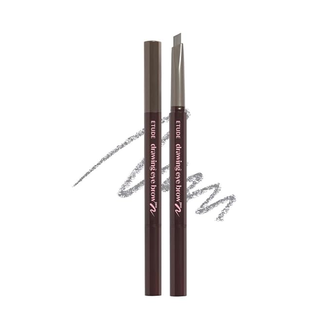 ETUDE Drawing Eye Brow Pro (Gray) Eyebrow Pencil for women, Microblading, Long Lasting, Soft Textured Natural Daily Look, Korean Makeup, Beauty (0.008 Ounce)