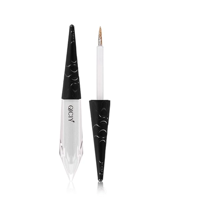2-in-1 Liquid Glitter Eyeliner & Shimmer Eyeshadow, Waterproof Metallic Eye Makeup with Flexible Brush Tip, Easy to Color, High Pigment Long Lasting Sparkle All-Day (Zirconium White)