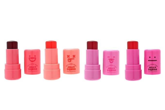 Jelly Squad Lip and Cheek Stain 2 in 1 Tinted Jelly Blush and Lip Stain Long Lasting Lightweight Natural Finish Hangry Watermelon Red, 0.28 FL.OZ/8G，pack of 1