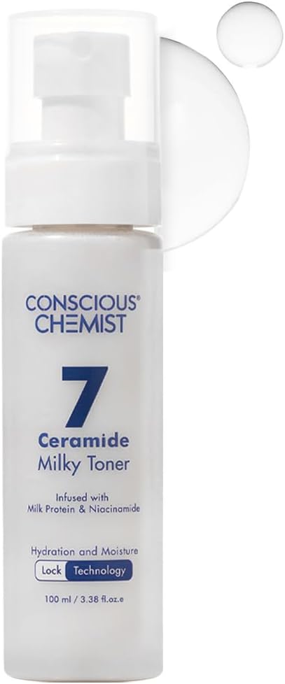 Conscious Chemist® Hydrating Milky Face Toner – 3.4 fl oz (100ml) | with 7 Ceramide Complex & Niacinamide | Soothes, Smooths & Strengthens Skin Barrier | for Glowing Skin | All Skin Types