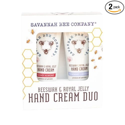 Savannah Bee Company Luxe Hand Cream Set - Rich Natural Honey Almond - Soothing Rosemary Lavender - Vitamin-Rich Dual Scent