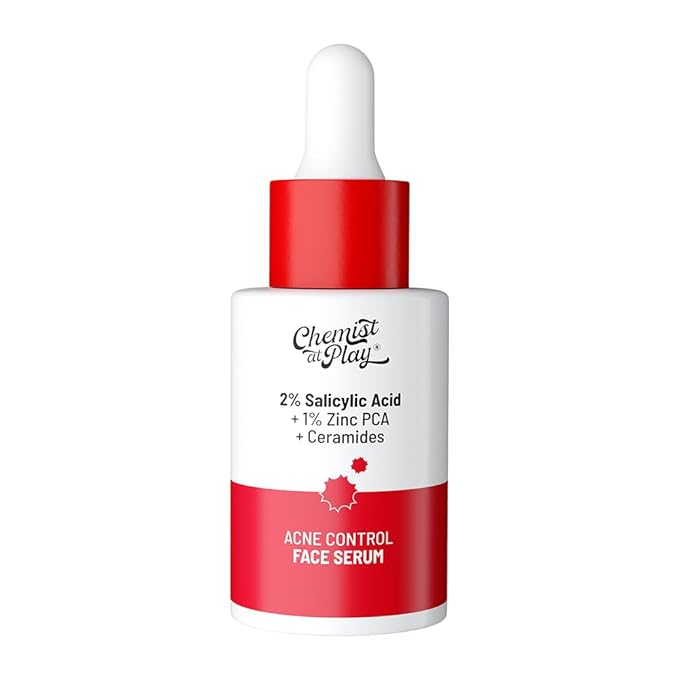Chemist At Play 2% Salicylic Acid Face Serum | Treats Active Acne | Controls Excess Oil | Fades Acne Marks | Improves Skin Texture | 30ml