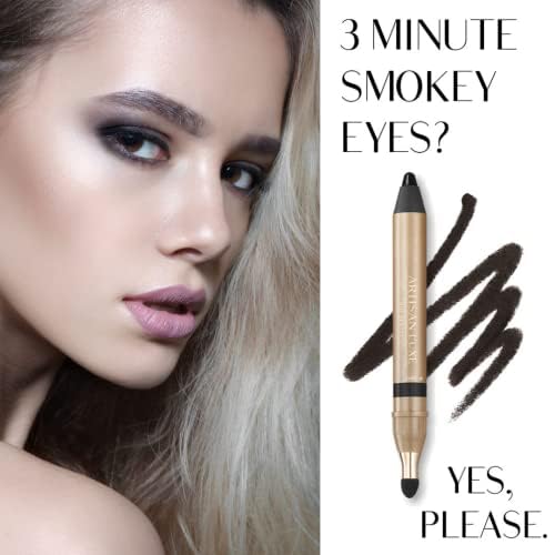 Artisan L'uxe Beauty Velvet Jumbo Eyeliner Pencil & sharpener set Smokey Eyes in 3 Minutes Water Proof, Smudge Proof, Long Lasting Age Defying Essential Oils Midnight (Shade: Black)