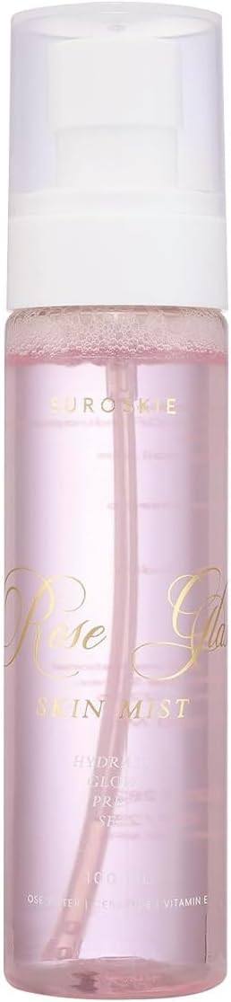 Suroskie Roses Glass Skin Mist 100Ml | 2 in 1 Face Toner + Makeup Setting Spray | Rose Water for Face with Aloe Vera & Lotus | Toner for Glowing & Hydrating Skin | All Skin Types | for Men & Women