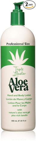 Triple Lanolin Aloe Vera Soothing Lotion (128 Fl Oz) – Professional Bulk Moisturizer for All Skin Types – Deeply Hydrating Aloe & Lanolin Hand and Body Lotion – Non-Greasy & Fast-Absorbing