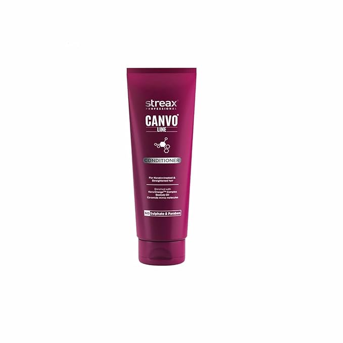 Streax Professional Canvoline Hair Conditioner | For Women & Men | Ideal for Straightened, Keratin, Botox & Nanoplastia Treated Hair | Paraben & Sulphate Free | 240g