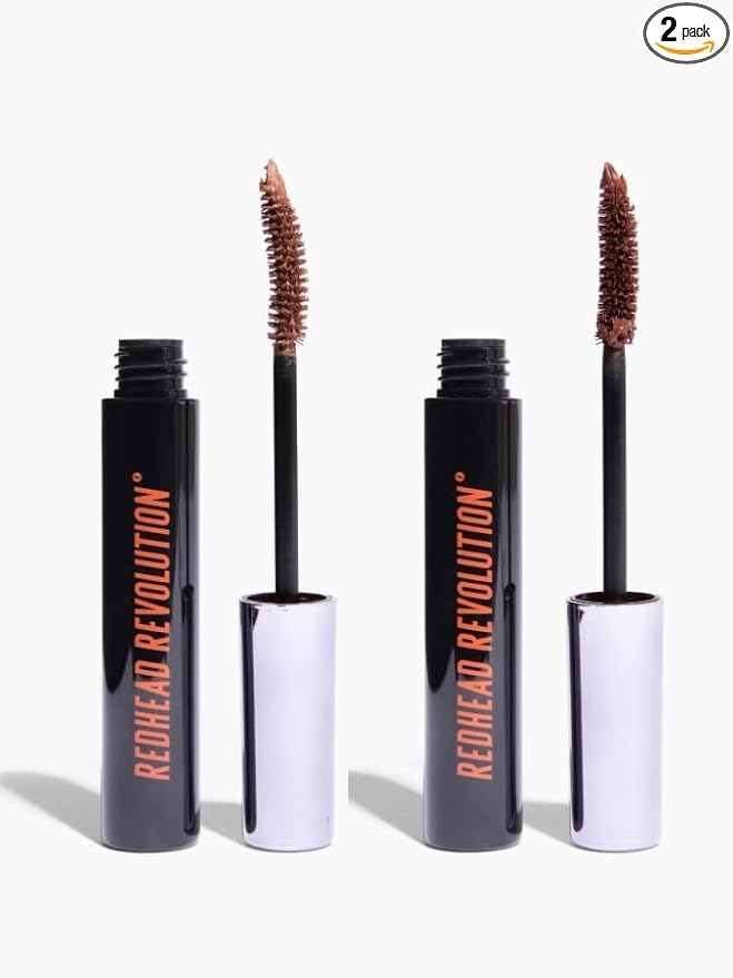 Redhead Revolution's Gingerlash Mascara Set for Redheads Genuine Ginger and Honest Auburn Volumizing Lengthening Vegan Leaping Bunny Certified Cruelty Free