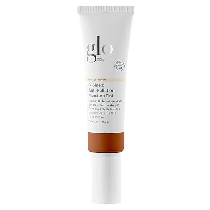 Glo Skin Beauty C-Shield Anti-Pollution Moisture Tint SPF 30, 10W-Dark – Tinted Moisturizer with SPF, Lightweight Tinted Sunscreen for Face, Vitamin C & Squalane, Dewy Sheer Coverage, All Skin Types