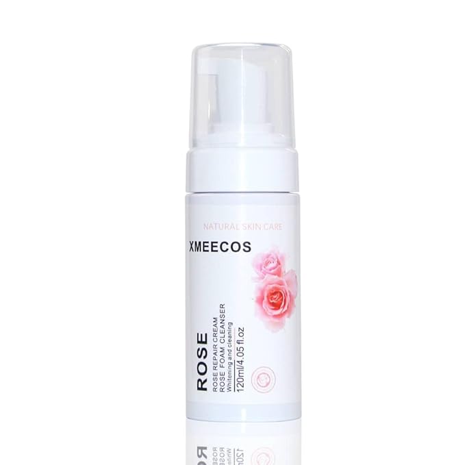XMEECOS Rose Foam cleanser Rose Repair Cream Cleansing Mousse Make Up Remover Face Wash Cruelty Free (Rose)